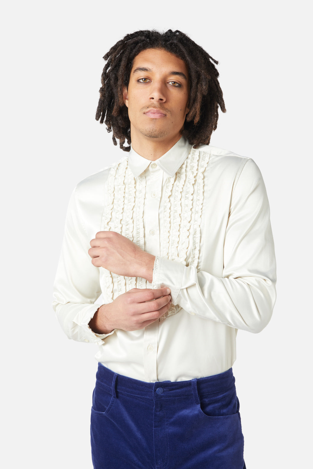 Dangerfield - Matrimonial Tux Style Long Sleeve Shirt - cream