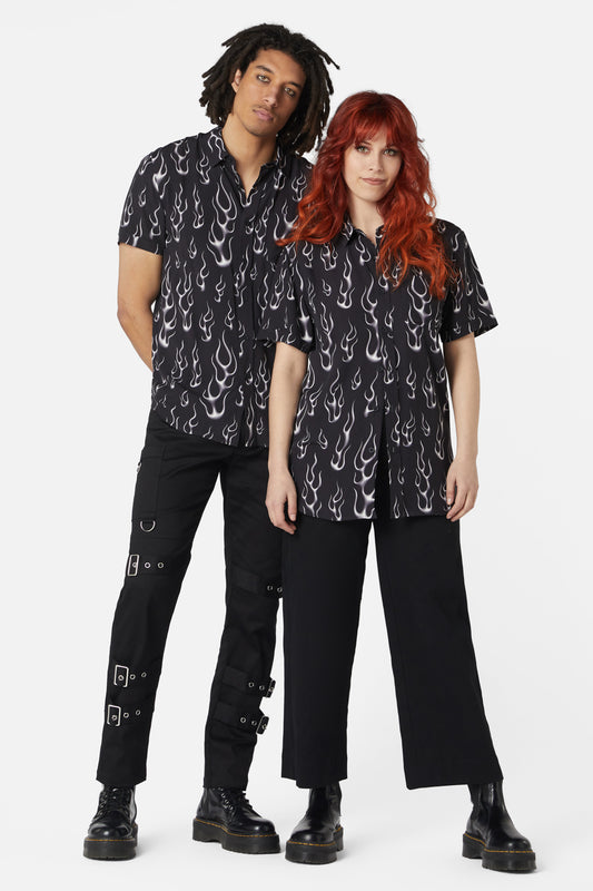 Dangerfield - Naked Flame Short Sleeve Shirt - black