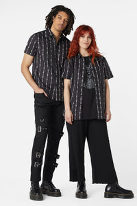 Dangerfield - Barbed Wire Short Sleeve Shirt - black-white