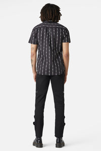 Dangerfield - Barbed Wire Short Sleeve Shirt - black-white