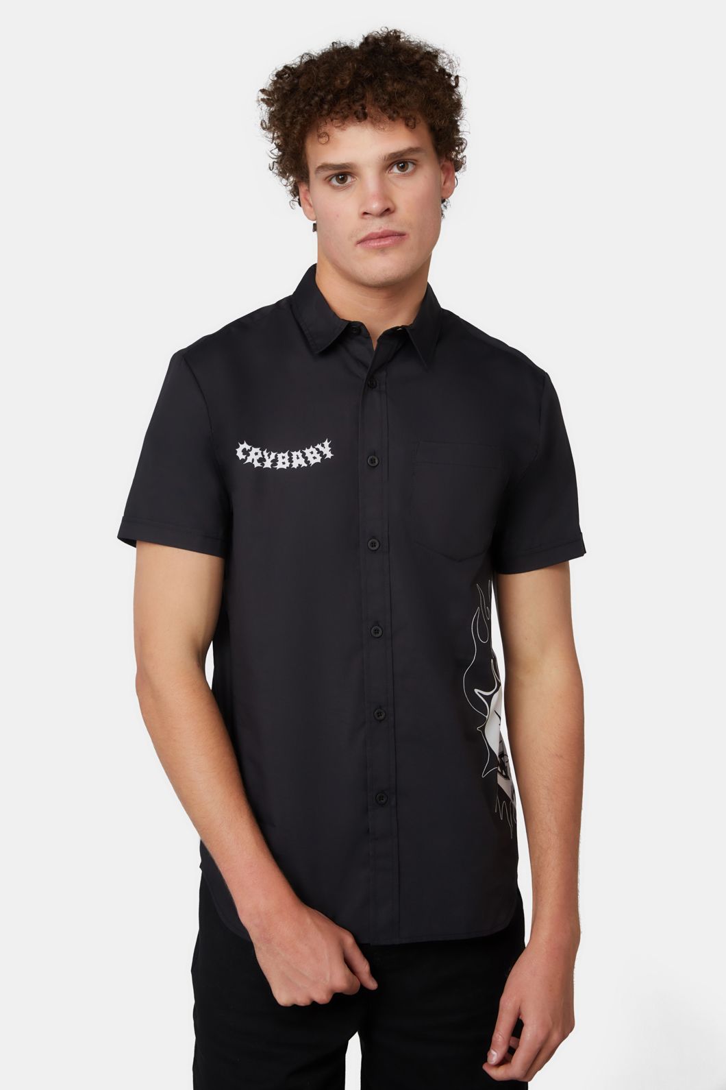 Dangerfield - The End Side Printed Short Sleeve Shirt - black-white
