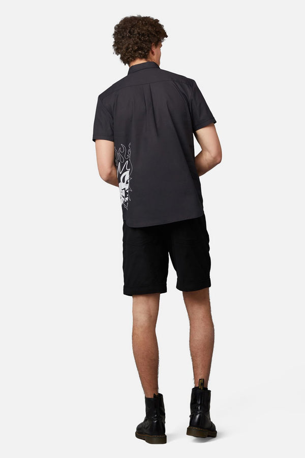 Dangerfield - The End Side Printed Short Sleeve Shirt - black-white