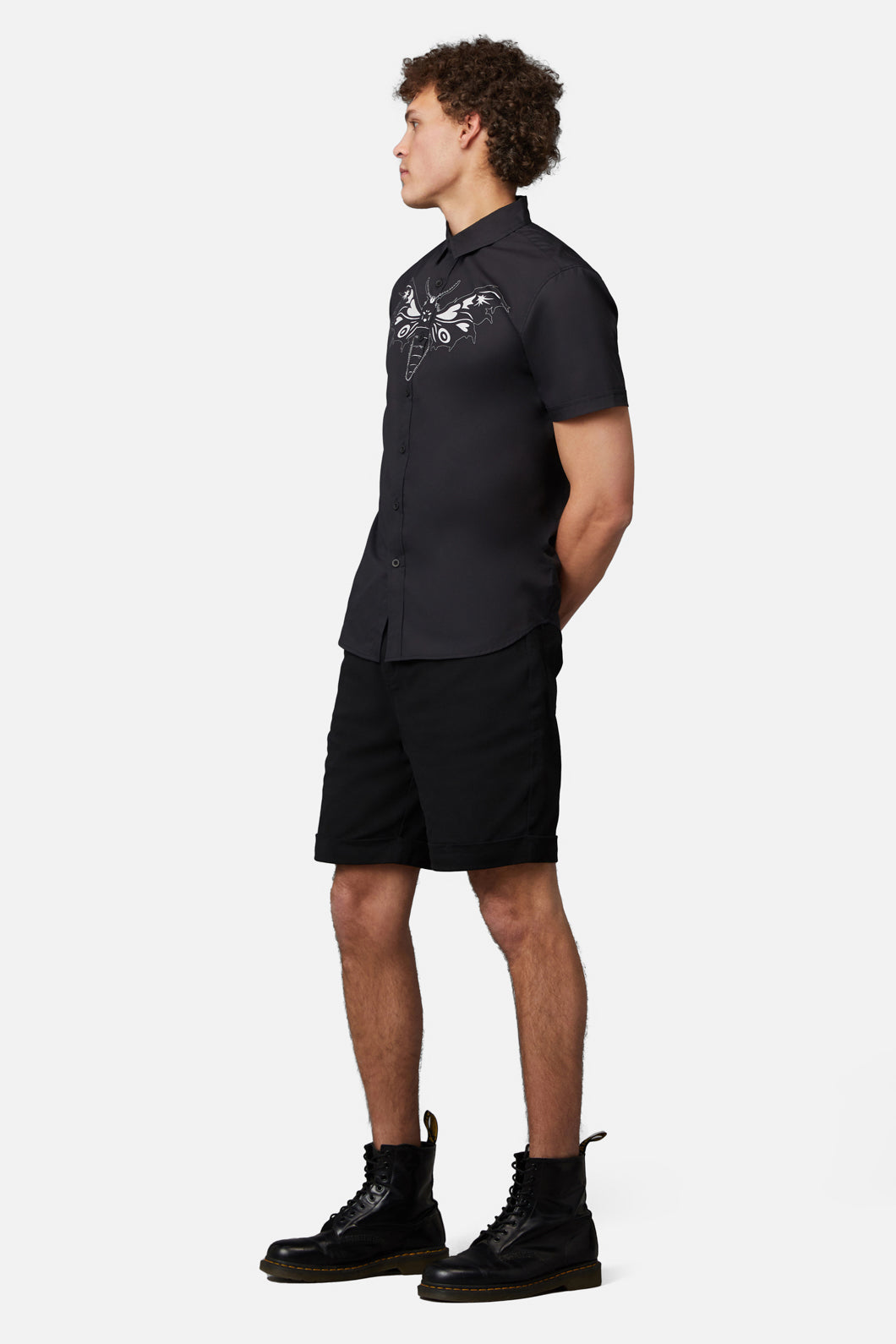 Dangerfield - Moth Front Placement Shirt - black