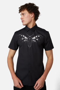 Dangerfield - Moth Front Placement Shirt - black