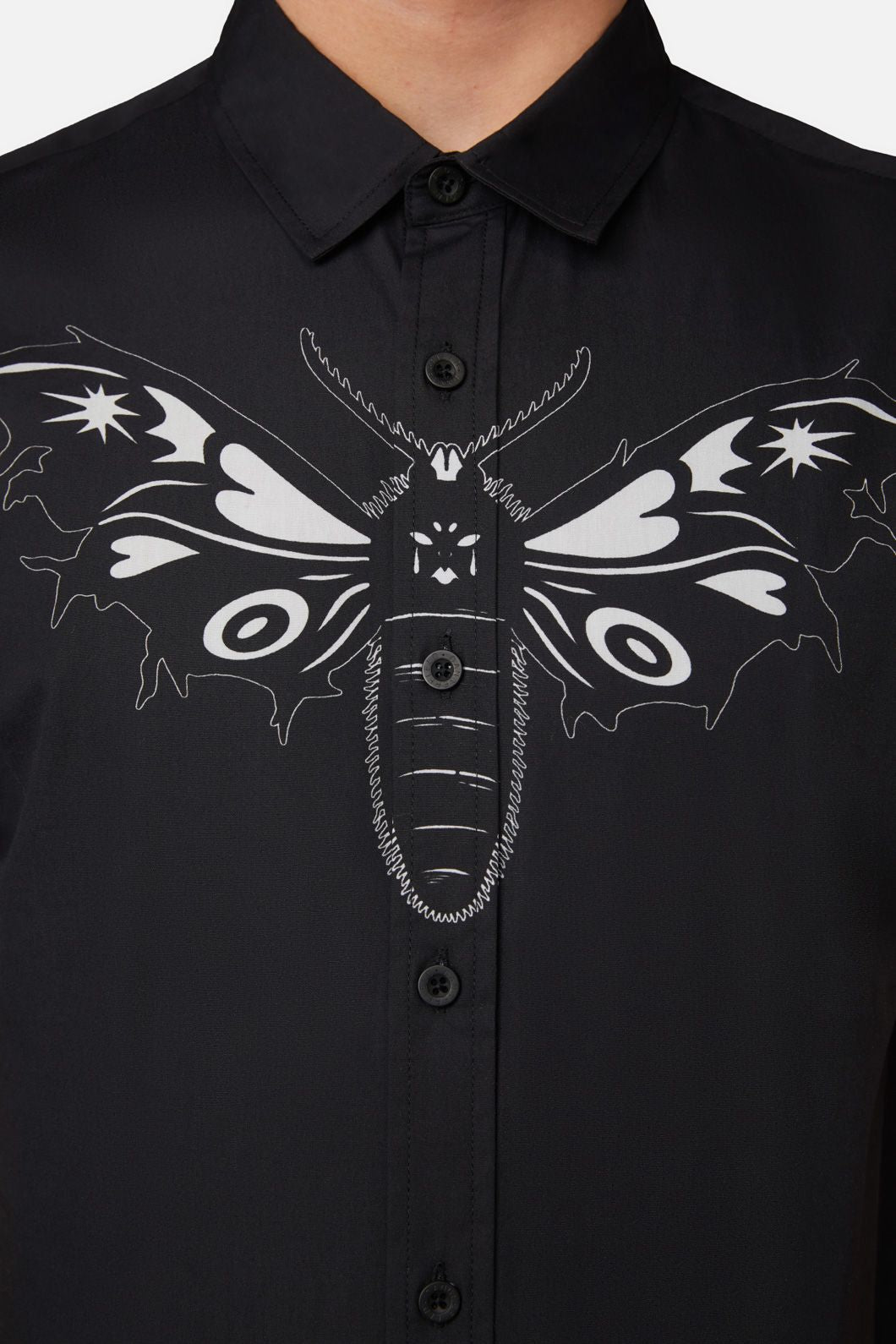 Dangerfield - Butterfly Front Placement Shirt - black