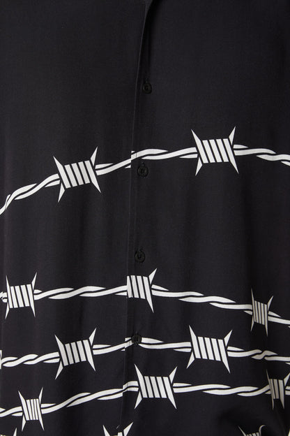Dangerfield - Barbed Wire Border SS Shirt - black-white