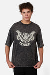 Dangerfield - Break Their Hearts Acid Wash Tee - grey