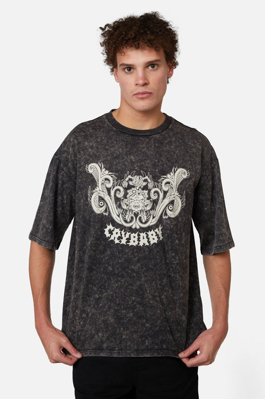 Dangerfield - Break Their Hearts Acid Wash Tee - grey