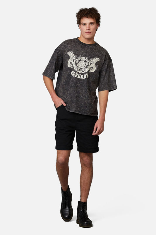 Dangerfield - Break Their Hearts Acid Wash Tee - grey