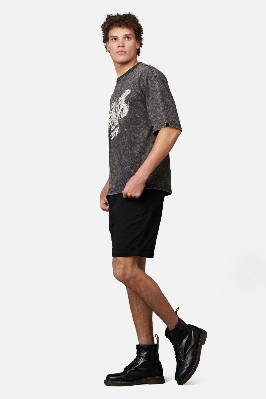 Dangerfield - Break Their Hearts Acid Wash Tee - grey