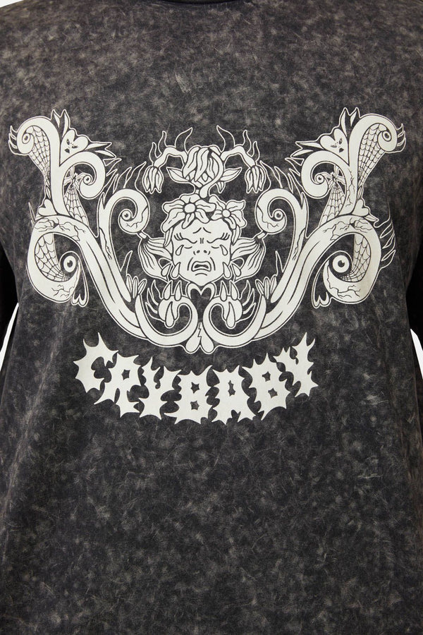Dangerfield - Break Their Hearts Acid Wash Tee - grey