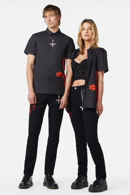 Dangerfield - Hail Lilith Rosary S/S Shirt - black