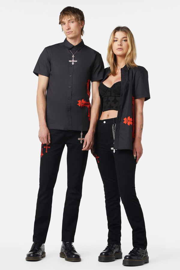 Dangerfield - Hail Lilith Rosary S/S Shirt - black