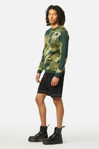 Dangerfield - Nook Of The Garden Camo Knit Jumper - green