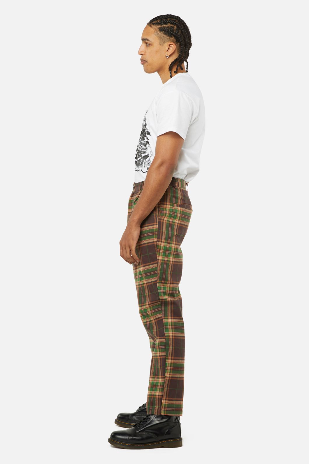 Dangerfield - Triassic Tartan Straight Leg Pants - brown