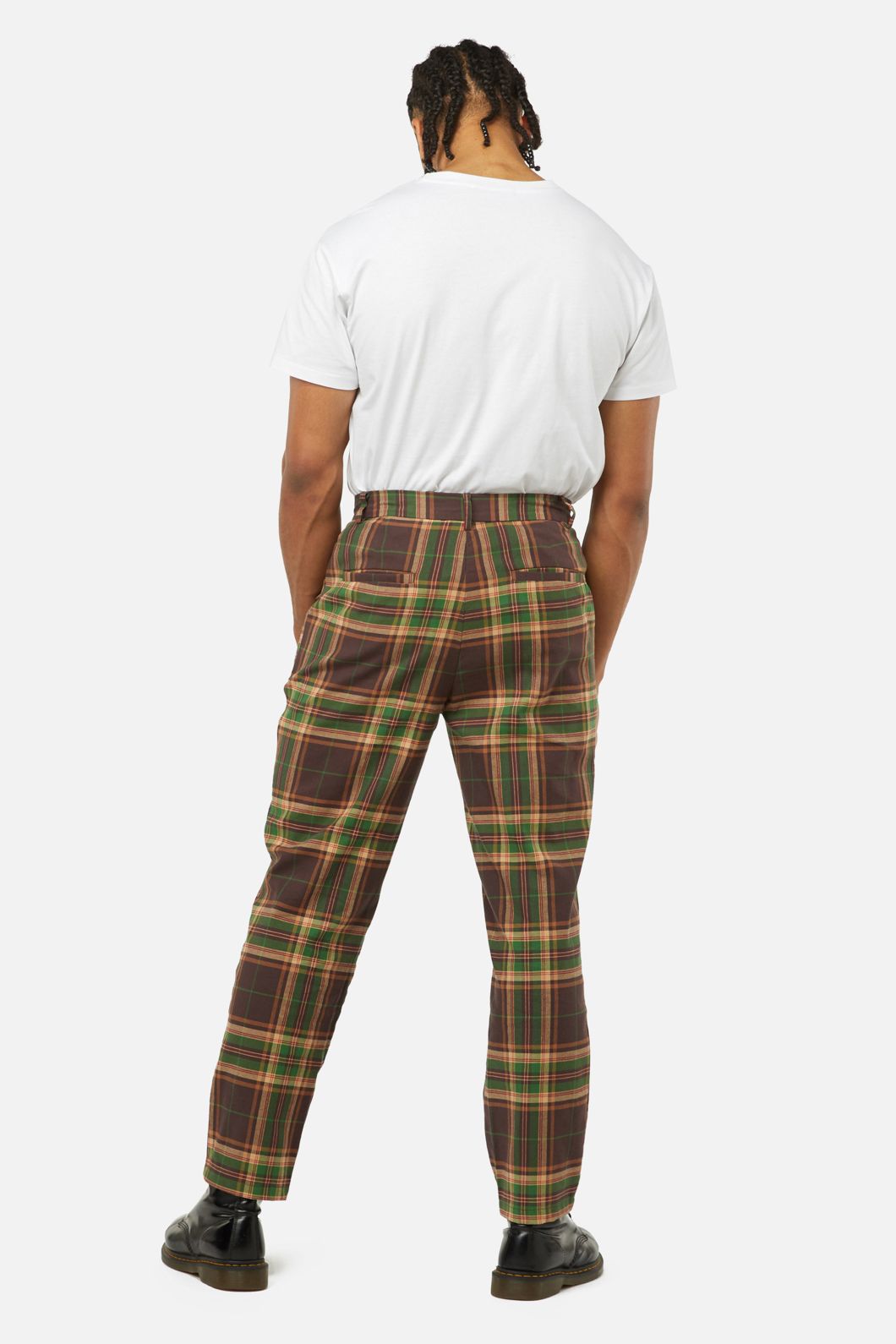 Dangerfield - Triassic Tartan Straight Leg Pants - brown