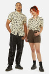 Dangerfield - Body Fossils Printed Short Sleeve Shirt - cream