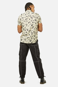 Dangerfield - Body Fossils Printed Short Sleeve Shirt - cream