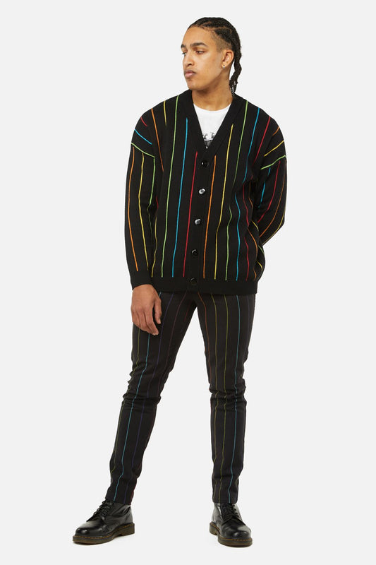 Dangerfield - Rainbow Pin Stripe OS Cardi - multi