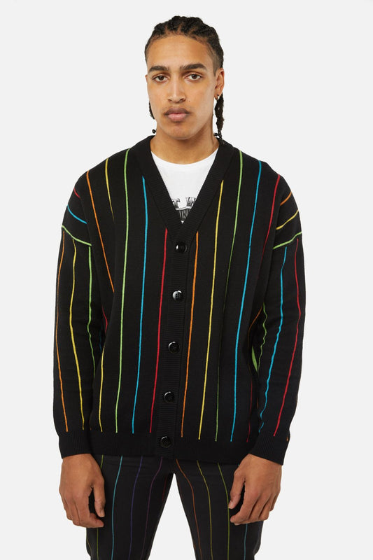 Dangerfield - Rainbow Pin Stripe OS Cardi - multi