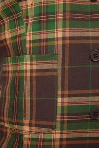 Dangerfield - Triassic Tartan Pocket Vest - brown