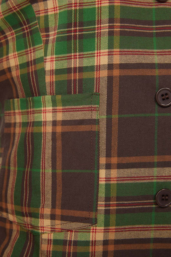 Dangerfield - Triassic Tartan Pocket Vest - brown