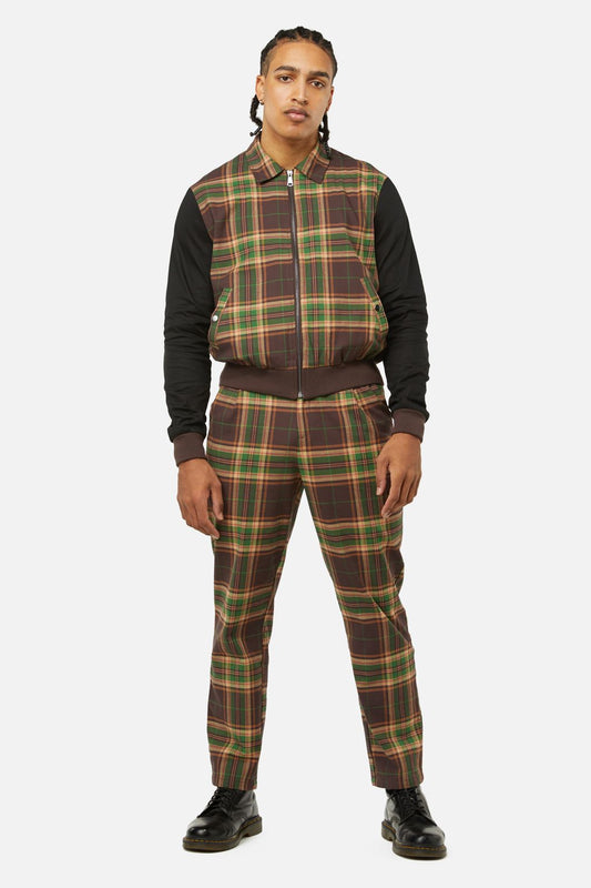 Dangerfield - Triassic Tartan Contrast Jacket - brown