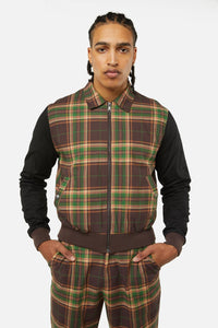 Dangerfield - Triassic Tartan Contrast Jacket - brown