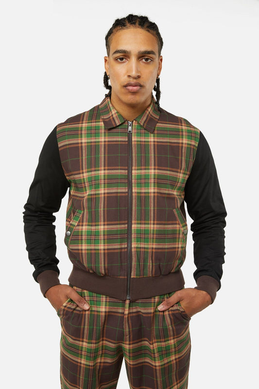 Dangerfield - Triassic Tartan Contrast Jacket - brown