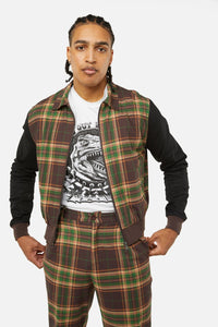 Dangerfield - Triassic Tartan Contrast Jacket - brown