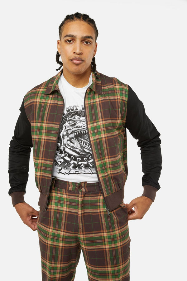 Dangerfield - Triassic Tartan Contrast Jacket - brown
