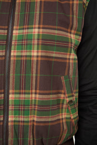Dangerfield - Triassic Tartan Contrast Jacket - brown
