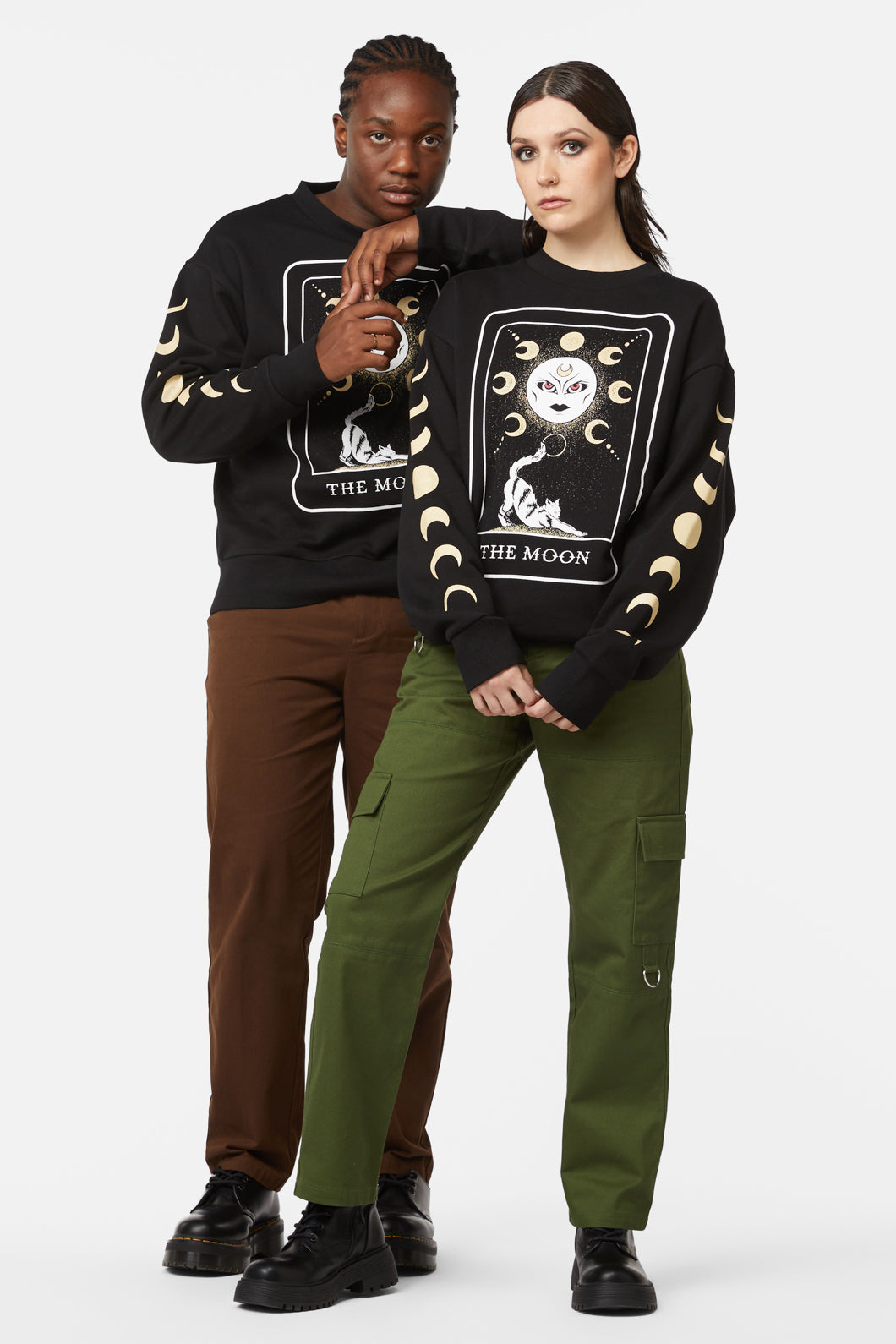 Dangerfield - The Moon Print Long Sleeve Jumper - black