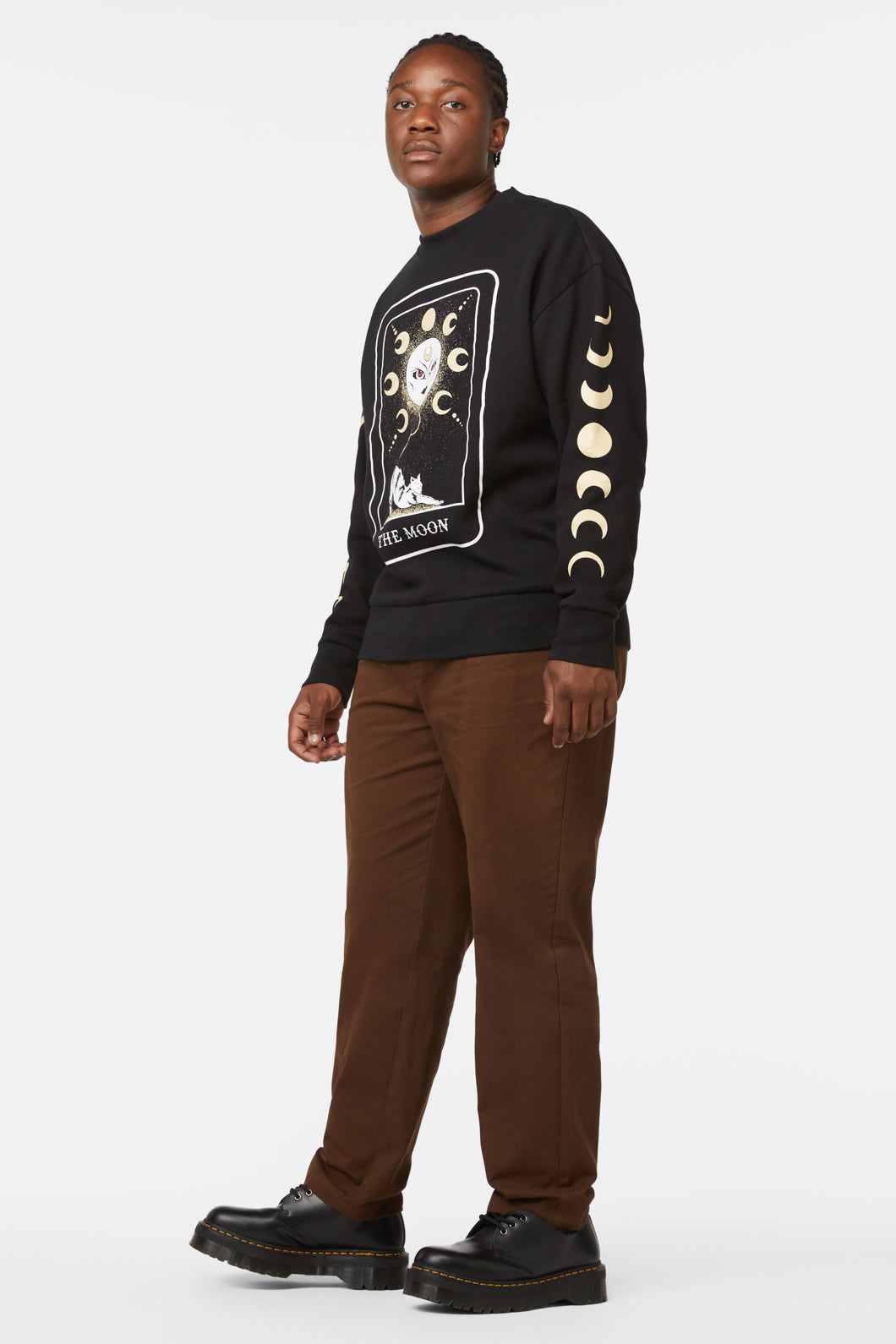 Dangerfield - The Moon Print Long Sleeve Jumper - black