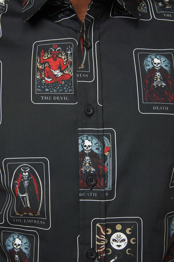 Dangerfield - Tarot Spread Print SS Shirt - black