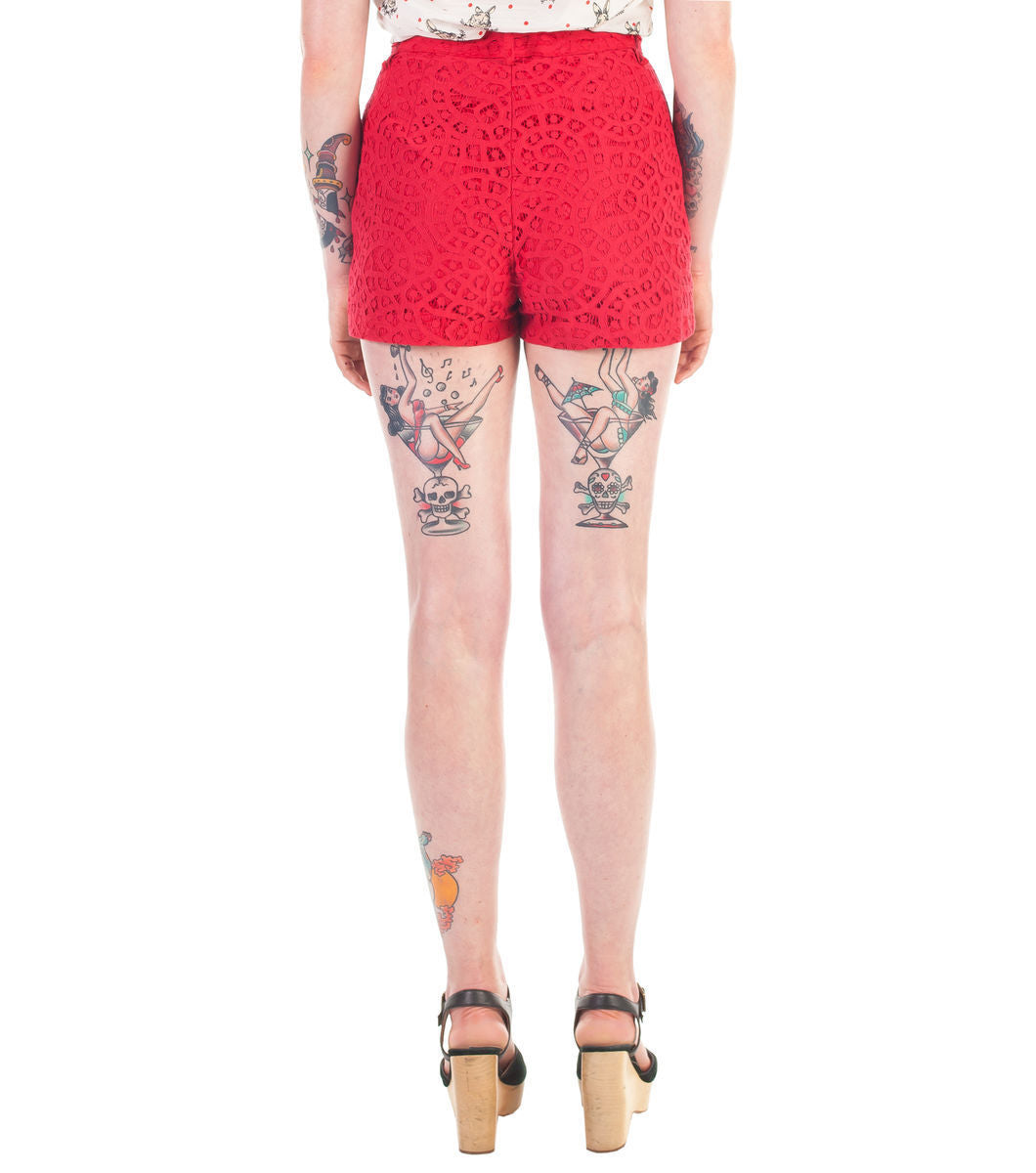 Dangerfield - The Lace Short - red