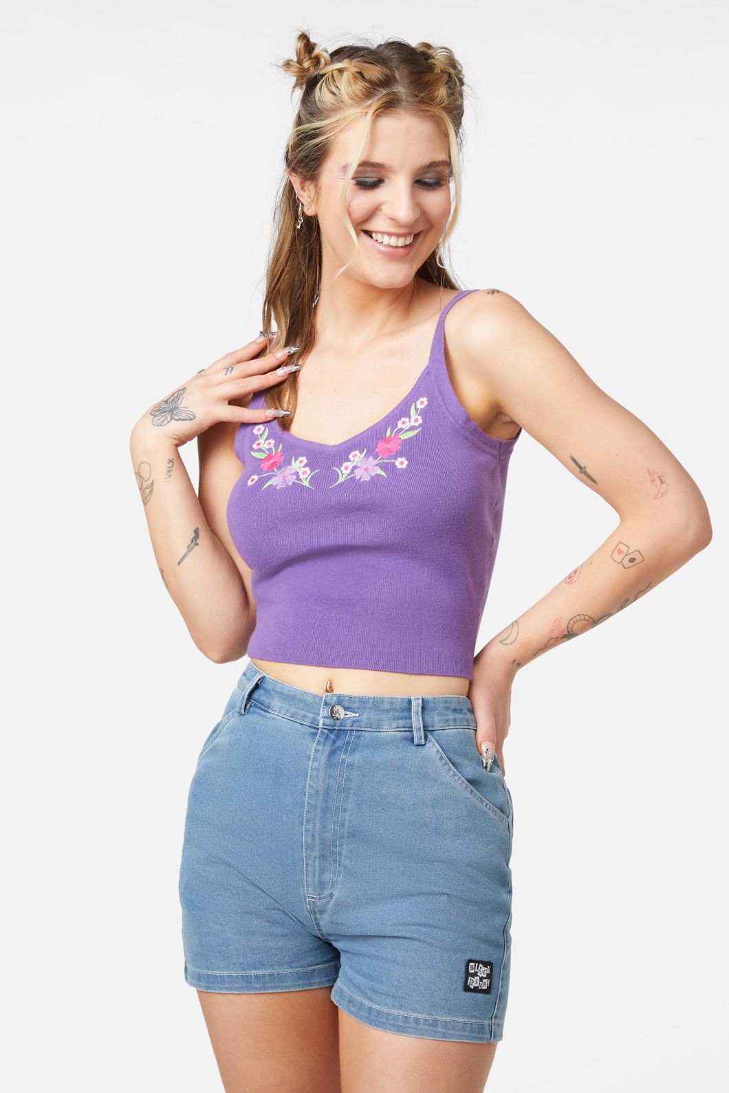 Dangerfield - Caposhi Knitted Sleeveless Top - lavender