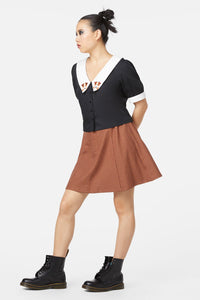Dangerfield - Puppy Embroidery Blouse - black