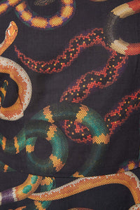 Dangerfield - Serpent Print Cotton Dress - black