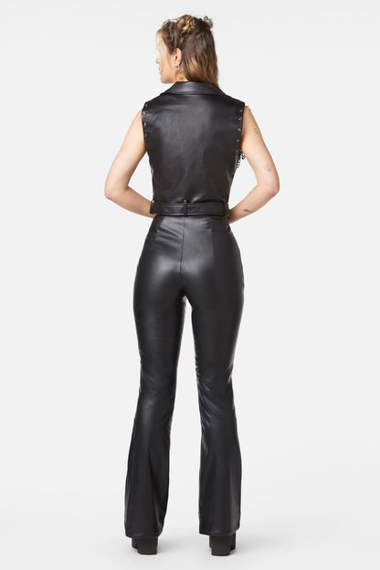 Dangerfield - Punk Eyelet PU Belted Vest - black
