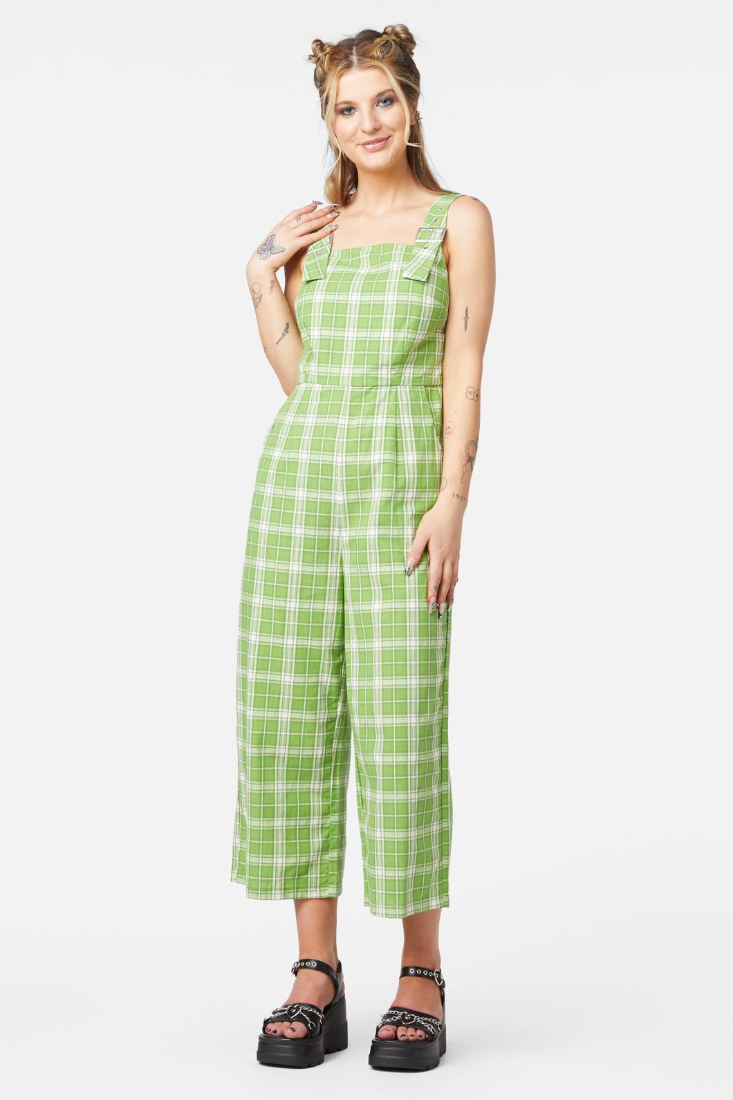 Dangerfield - Dazed Tartan Jumpsuit - green