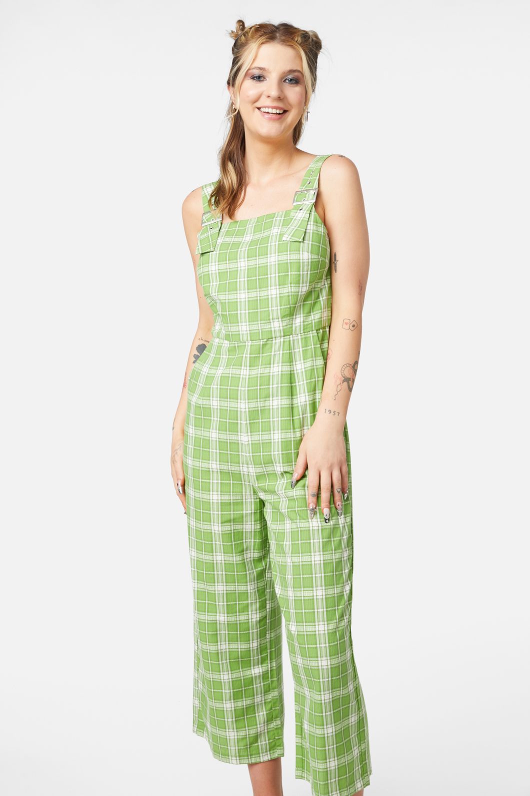 Dangerfield - Dazed Tartan Jumpsuit - green