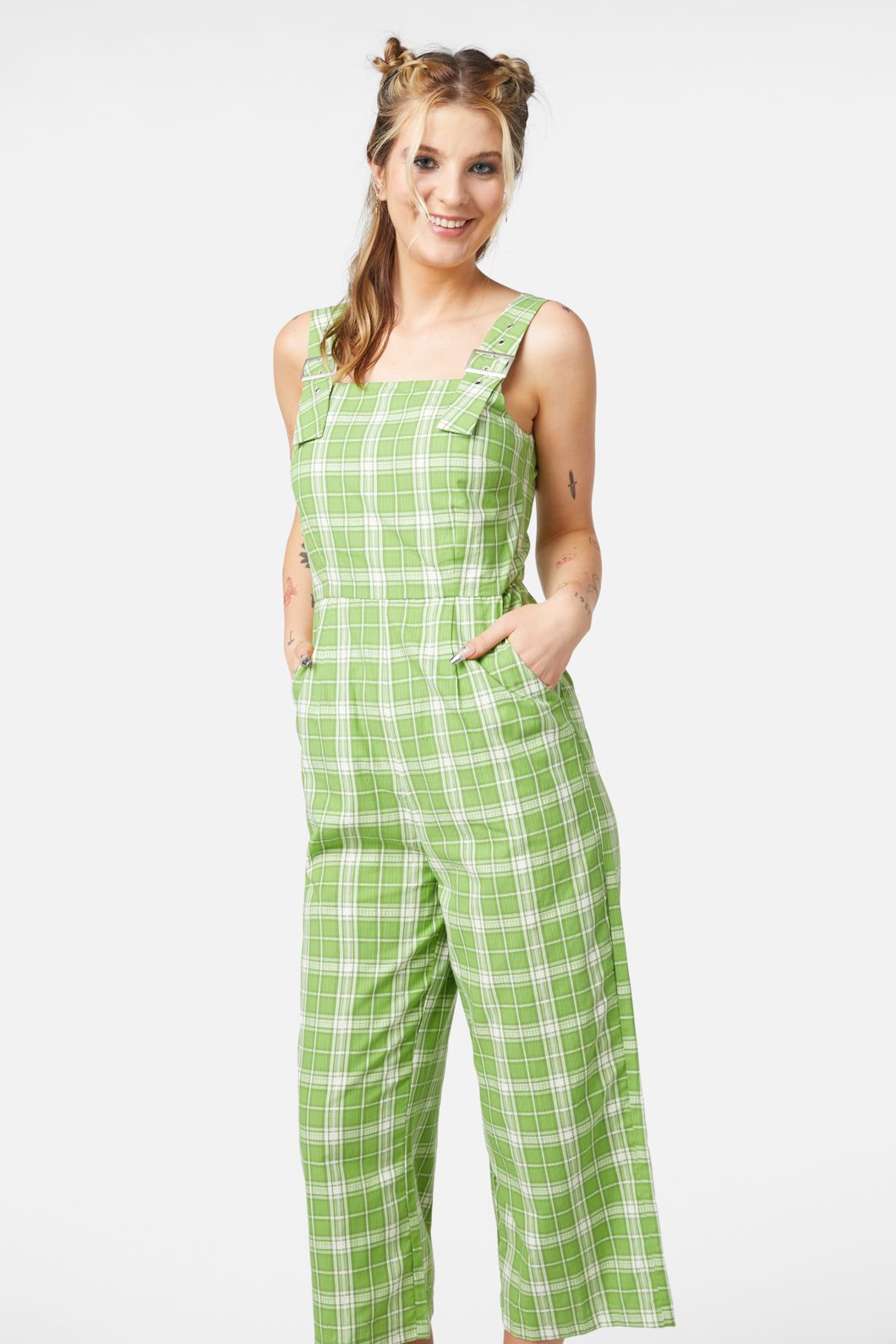 Dangerfield - Dazed Tartan Jumpsuit - green