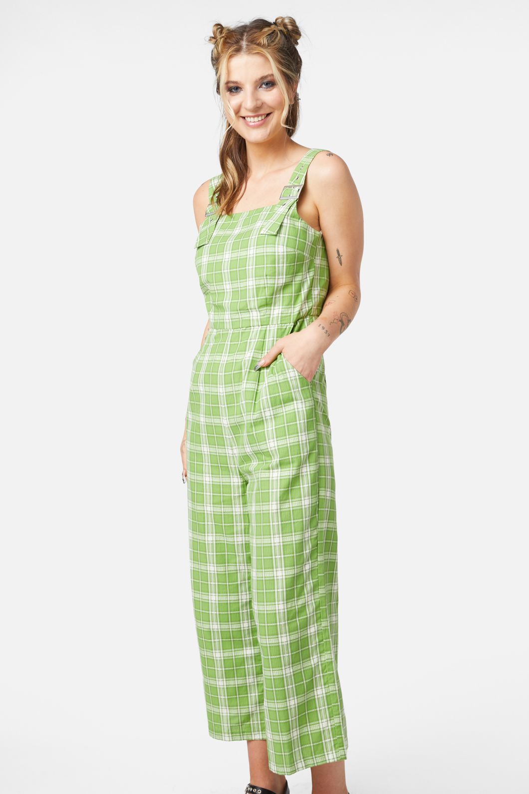 Dangerfield - Dazed Tartan Jumpsuit - green