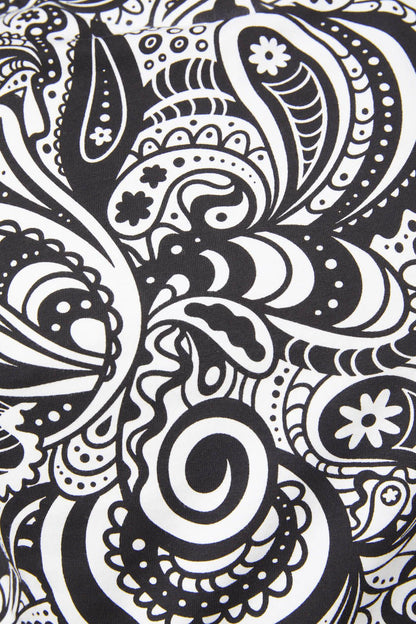 Dangerfield - Acid Paisley Jersey Crop Tee - white-black