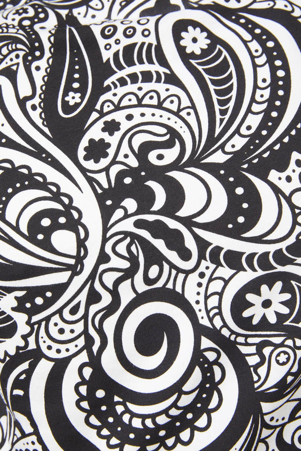 Dangerfield - Acid Paisley Jersey Crop Tee - white-black