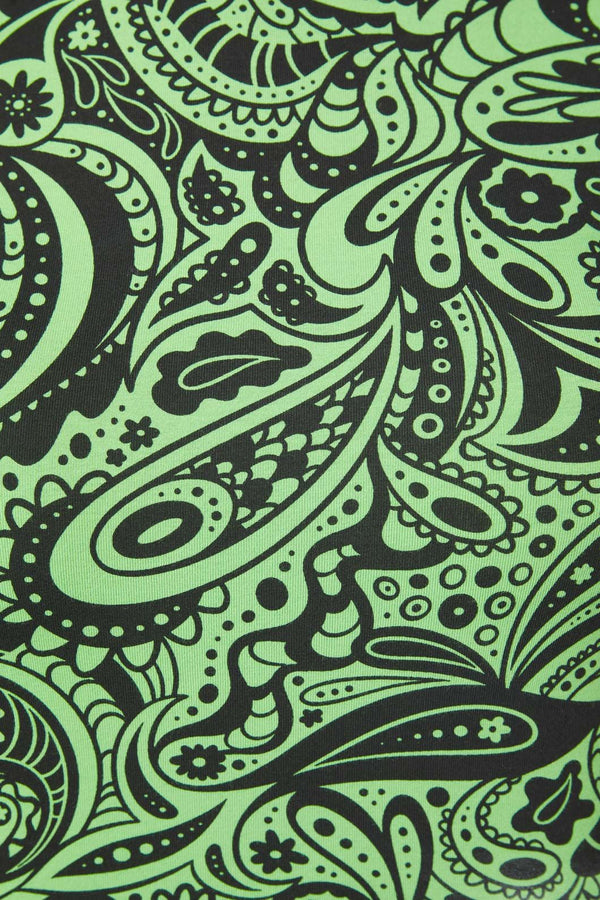 Dangerfield - Acid Paisley Jersey Crop Tee - green-black
