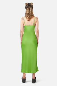 Dangerfield - Lizzie Satin Bias Cut Dress - green