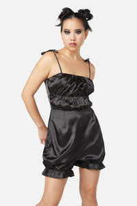 Dangerfield - Gathered Panels Playsuit - black