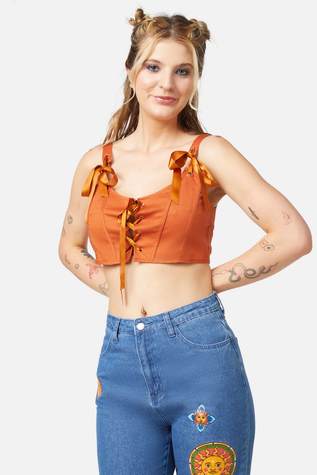Dangerfield - Grounded Corset Top - brown